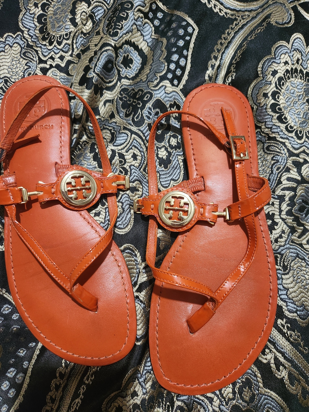 Tory Burch Miller Sandals in Bright Orange - Picture 2 of 8